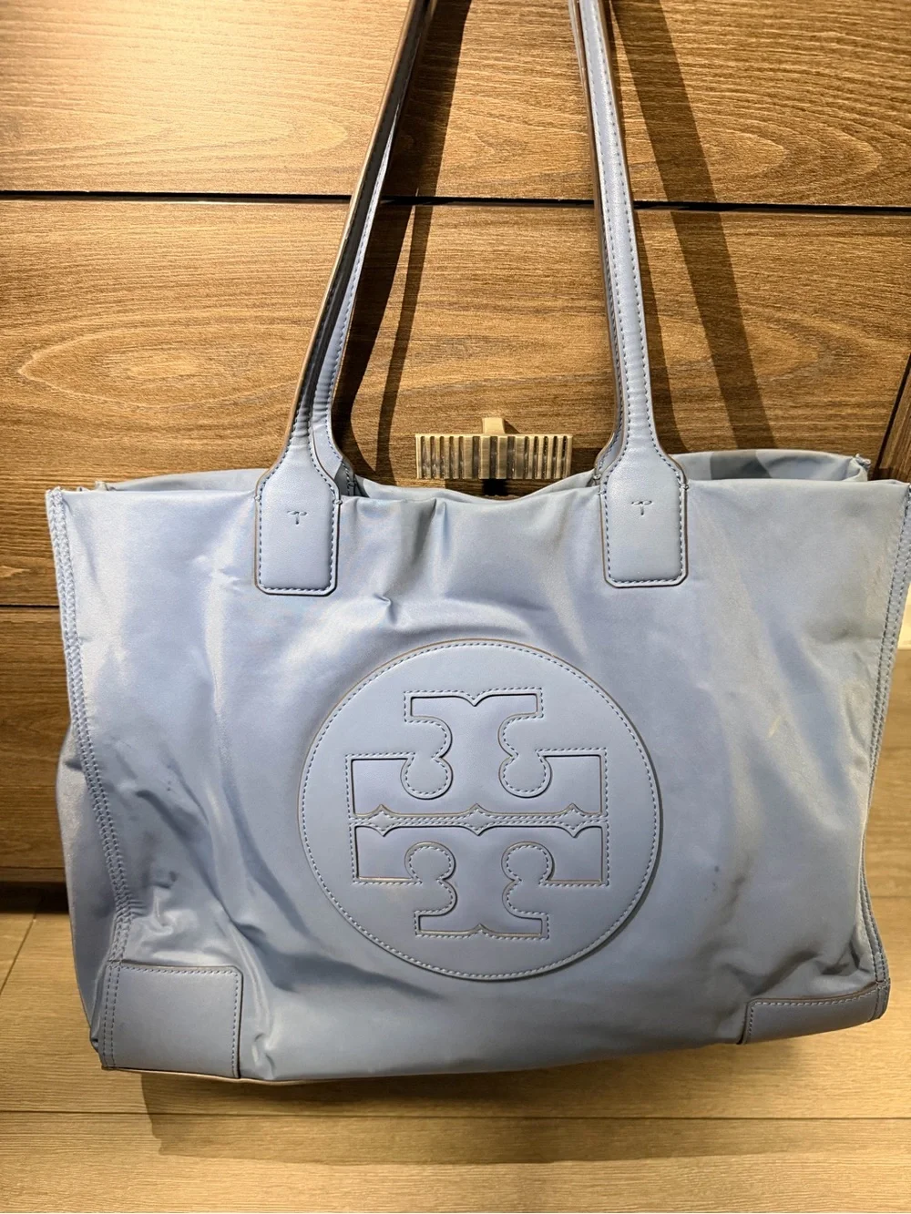 Tory Burch Powder Blue Logo Tote